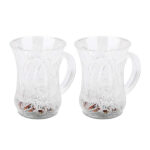 Flashing Cup LED Water Sensor Light up Cup with Handle for Home Kitchen Fun Luminous Water Cup, Party Birthday Nightclub Christmas Disco Entertainment Cup (2 Pcs Set)