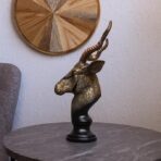 Resin Deer Statue for Home & Office Decor | Vaastu & Feng Shui Decorative Head Showpiece | Living Room Desk Decoration | Gift (Design 1), Brown - Image 4