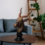 Resin Deer Statue for Home & Office Decor | Vaastu & Feng Shui Decorative Head Showpiece | Living Room Desk Decoration | Gift (Design 1), Brown - Image 6