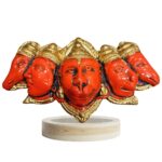 Panchmukhi Hanuman Idol for Main Door Entrance ?20cm Metal Murti | Bajrangbali Idol | Vastu Hanuman Statue for Home Decor Temple & Gifting | Multi-Color Hindu God Figurine