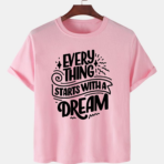 Pink Unisex Polyster Premium Quality Designer Printed T-Shirt