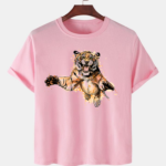 Pink Unisex Polyster Premium Quality Designer Printed T-Shirt