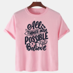 Pink Unisex Cotton Premium Quality Designer Printed T-Shirt