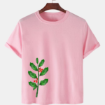 Pink Unisex Polyster Premium Quality Designer Printed T-Shirt