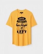 Yellow Unisex Polyster Regular Fit Printed Round Neck T-Shirt