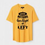 Yellow Unisex Polyster Regular Fit Printed Round Neck T-Shirt