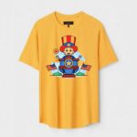 Yellow Unisex Polyster Regular Fit Printed Round Neck T-Shirt