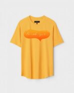 Yellow Unisex DOT KNIT Regular Fit Printed Round Neck T-Shirt
