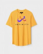 Yellow Unisex DOT KNIT Regular Fit Printed Round Neck T-Shirt