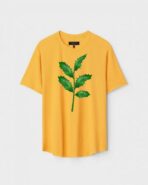 Yellow Unisex Cotton Regular Fit Printed Round Neck T-Shirt
