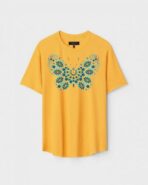Yellow Unisex Cotton Regular Fit Printed Round Neck T-Shirt
