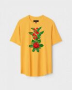 Yellow Unisex Polyster Regular Fit Printed Round Neck T-Shirt