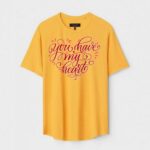 Yellow Unisex Polyster Regular Fit Printed Round Neck T-Shirt