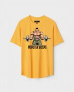 Yellow Unisex Cotton Regular Fit Printed Round Neck T-Shirt