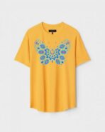 Yellow Unisex Cotton Regular Fit Printed Round Neck T-Shirt