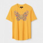 Yellow Unisex Cotton Regular Fit Printed Round Neck T-Shirt