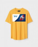 Yellow Unisex DOT KNIT Regular Fit Printed Round Neck T-Shirt