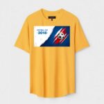 Yellow Unisex DOT KNIT Regular Fit Printed Round Neck T-Shirt