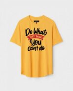 Yellow Unisex Polyster Regular Fit Printed Round Neck T-Shirt