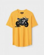 Yellow Unisex Polyster Regular Fit Printed Round Neck T-Shirt