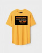 Yellow Unisex Polyster Regular Fit Printed Round Neck T-Shirt
