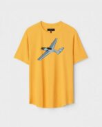 Yellow Unisex Cotton Regular Fit Printed Round Neck T-Shirt