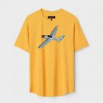 Yellow Unisex Cotton Regular Fit Printed Round Neck T-Shirt