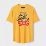 Yellow Unisex Cotton Regular Fit Printed Round Neck T-Shirt