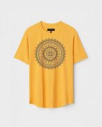 Yellow Unisex Polyster Regular Fit Printed Round Neck T-Shirt