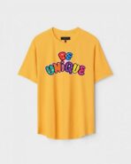 Yellow Unisex Polyster Regular Fit Printed Round Neck T-Shirt