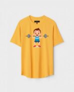 Yellow Unisex Polyster Regular Fit Printed Round Neck T-Shirt