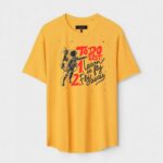 Yellow Unisex Polyster Regular Fit Printed Round Neck T-Shirt