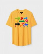 Yellow Unisex Polyster Regular Fit Printed Round Neck T-Shirt