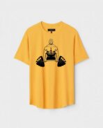 Yellow Unisex Polyster Regular Fit Printed Round Neck T-Shirt