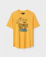 Yellow Unisex Cotton Regular Fit Printed Round Neck T-Shirt