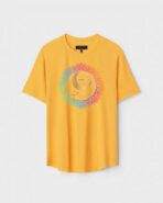 Yellow Unisex Cotton Regular Fit Printed Round Neck T-Shirt
