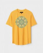 Yellow Unisex Cotton Regular Fit Printed Round Neck T-Shirt