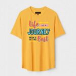 Yellow Unisex Cotton Regular Fit Printed Round Neck T-Shirt