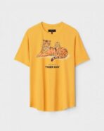 Yellow Unisex Cotton Regular Fit Printed Round Neck T-Shirt