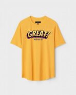 Yellow Unisex Polyster Regular Fit Printed Round Neck T-Shirt