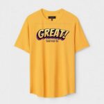 Yellow Unisex Cotton Regular Fit Printed Round Neck T-Shirt