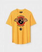 Yellow Unisex DOT KNIT Regular Fit Printed Round Neck T-Shirt