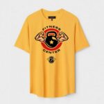 Yellow Unisex DOT KNIT Regular Fit Printed Round Neck T-Shirt