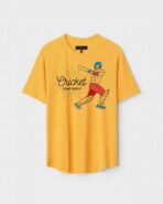 Yellow Unisex DOT KNIT Regular Fit Printed Round Neck T-Shirt