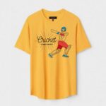Yellow Unisex DOT KNIT Regular Fit Printed Round Neck T-Shirt