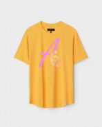 Yellow Unisex DOT KNIT Regular Fit Printed Round Neck T-Shirt