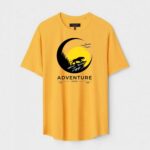 Yellow Unisex DOT KNIT Regular Fit Printed Round Neck T-Shirt