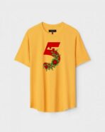 Yellow Unisex Polyster Regular Fit Printed Round Neck T-Shirt