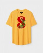 Yellow Unisex Polyster Regular Fit Printed Round Neck T-Shirt