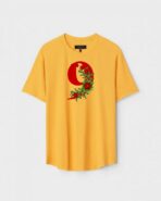 Yellow Unisex Polyster Regular Fit Printed Round Neck T-Shirt
